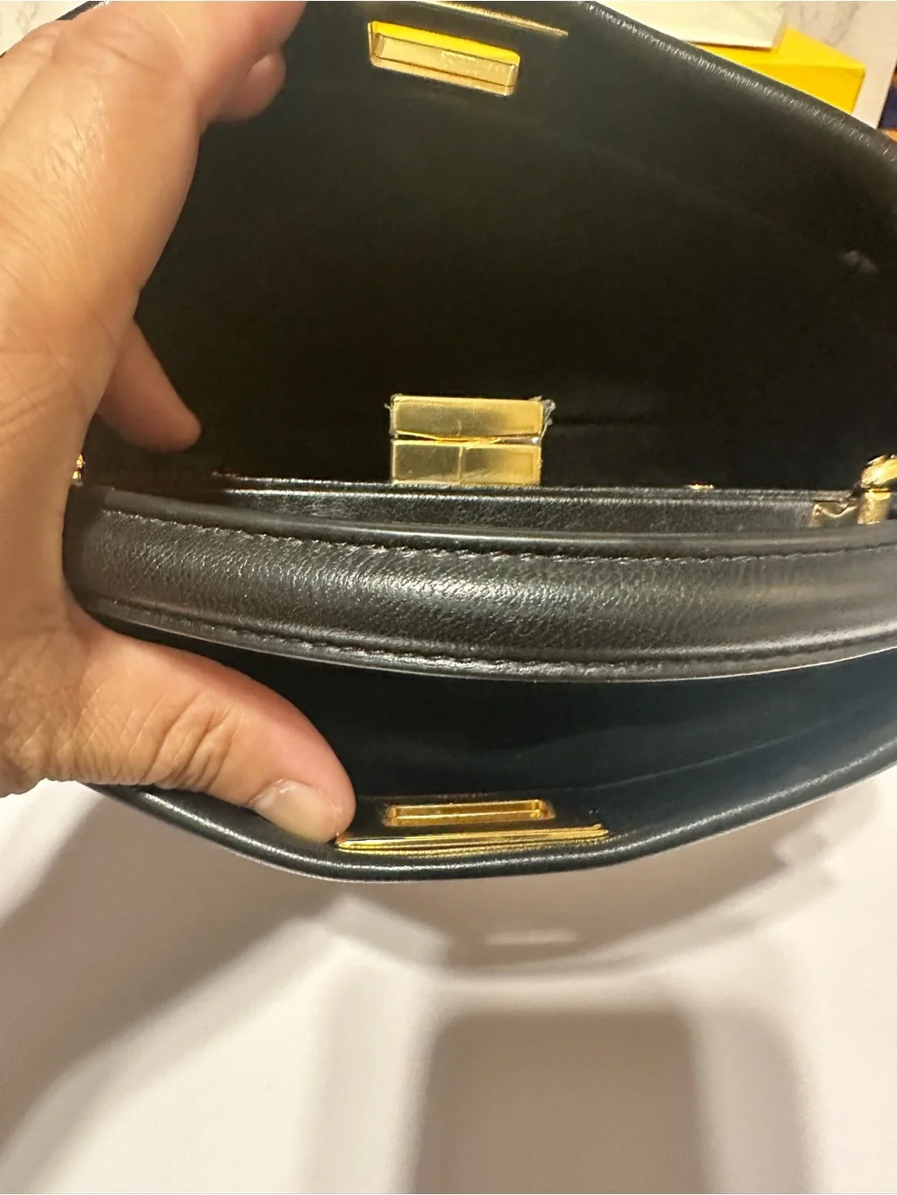 FENDI ❤️🌟PEEKABOO MINI BLACK CALF LEATHER ⭐️ - Picture 11 of 15